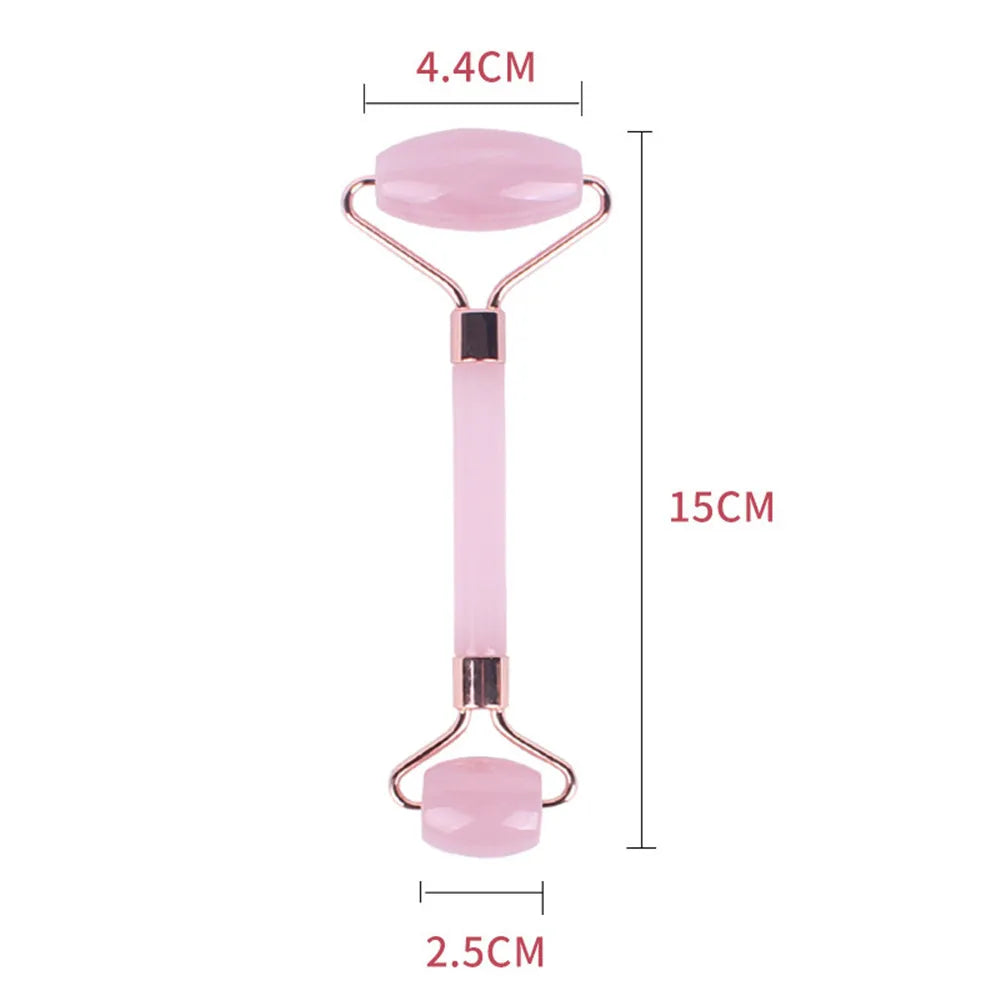 1Pc Pink Resin Jade Roller for Face
