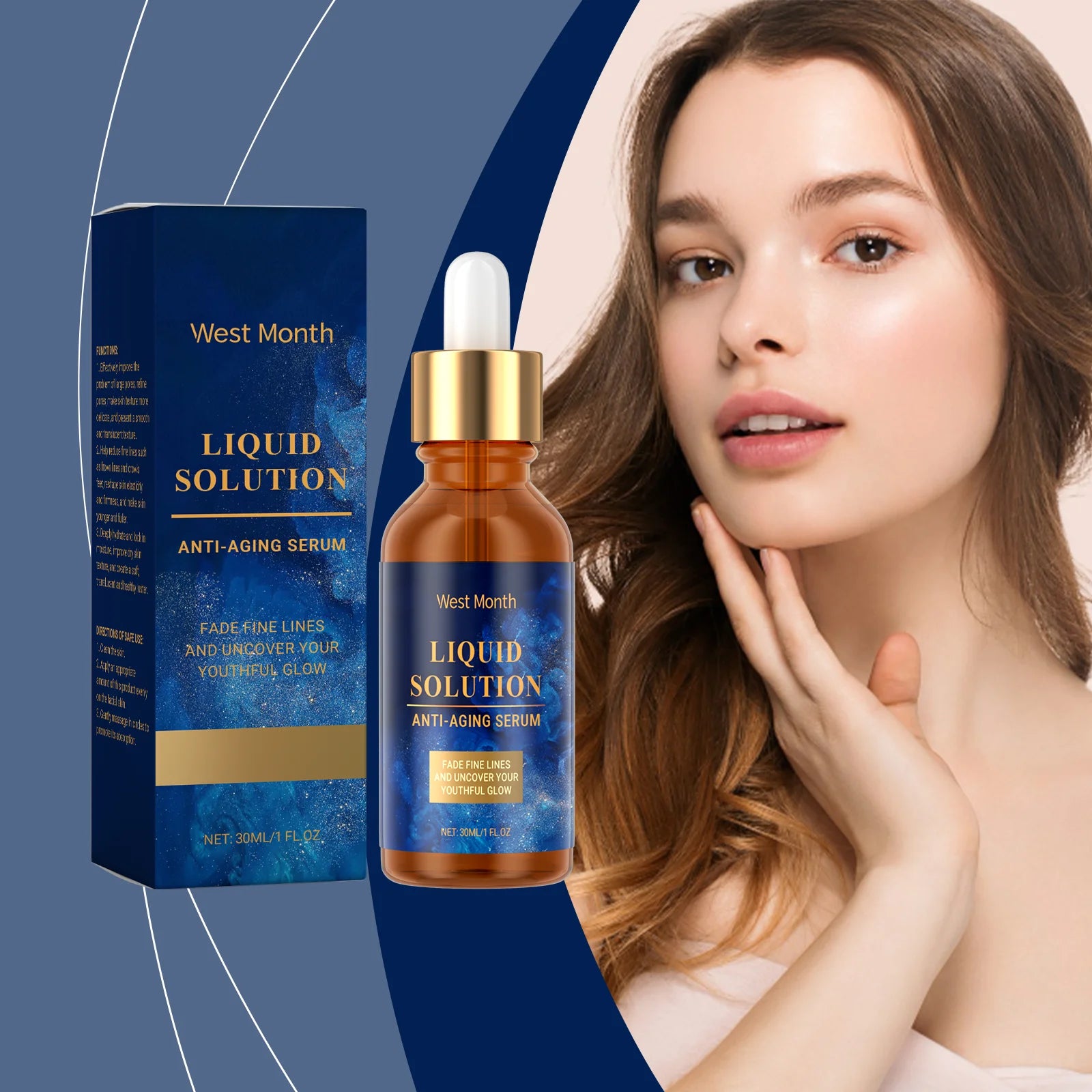 Firming Facial Serum, smooths pores, hydrates.