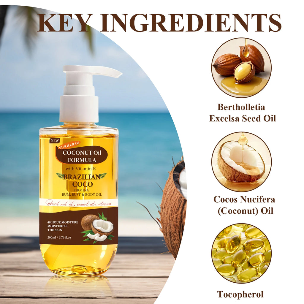 Organic Coconut Oil for Skin, Deep Moisturizing & Nourishing, Improves Elasticity.