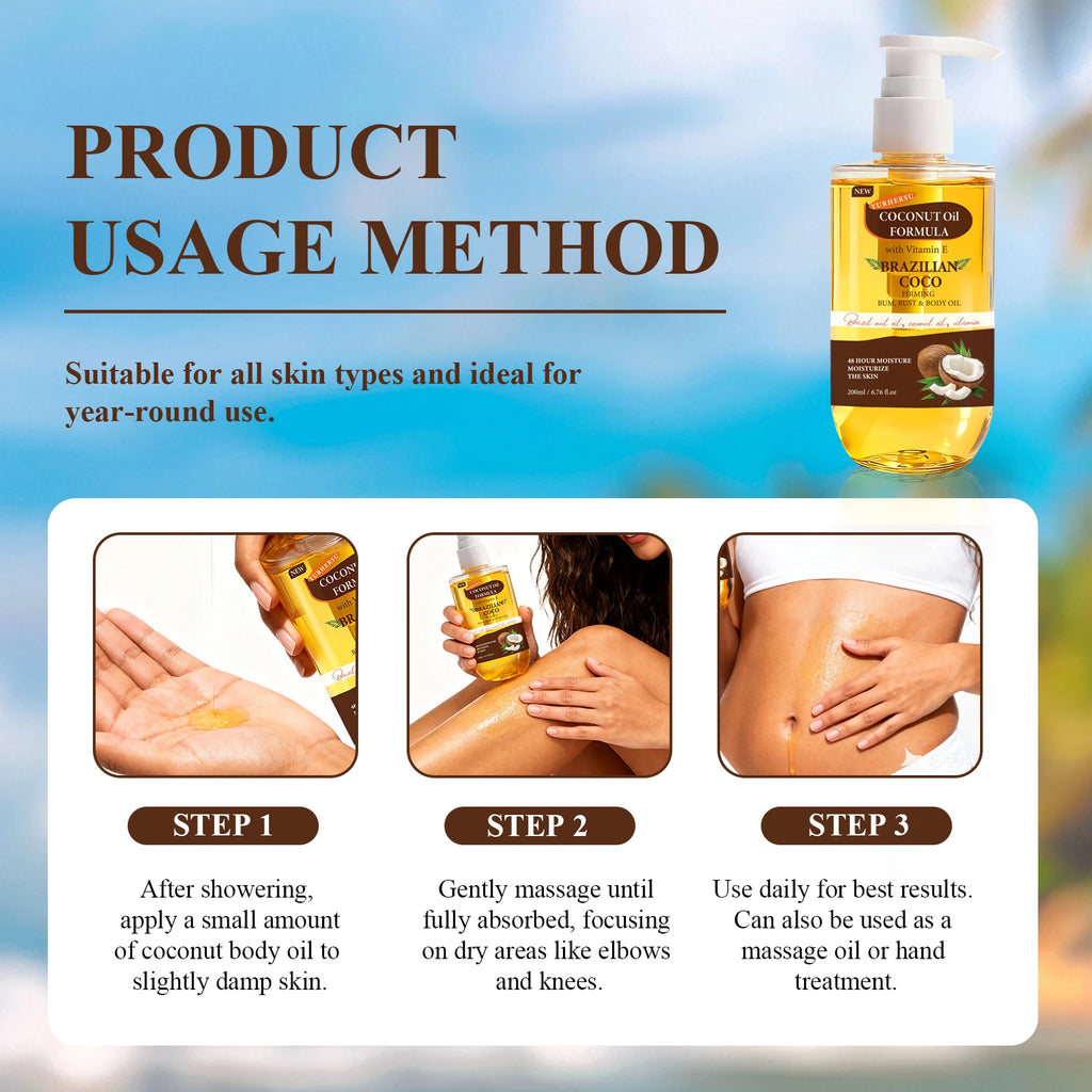 Organic Coconut Oil for Skin, Deep Moisturizing & Nourishing, Improves Elasticity.