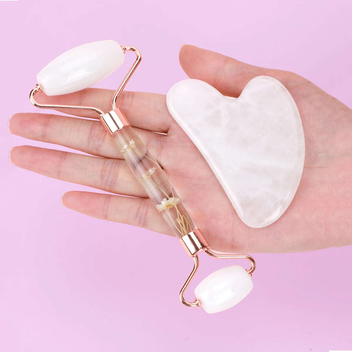 Gua Sha&Jade Roller Set Natural Jade Massager