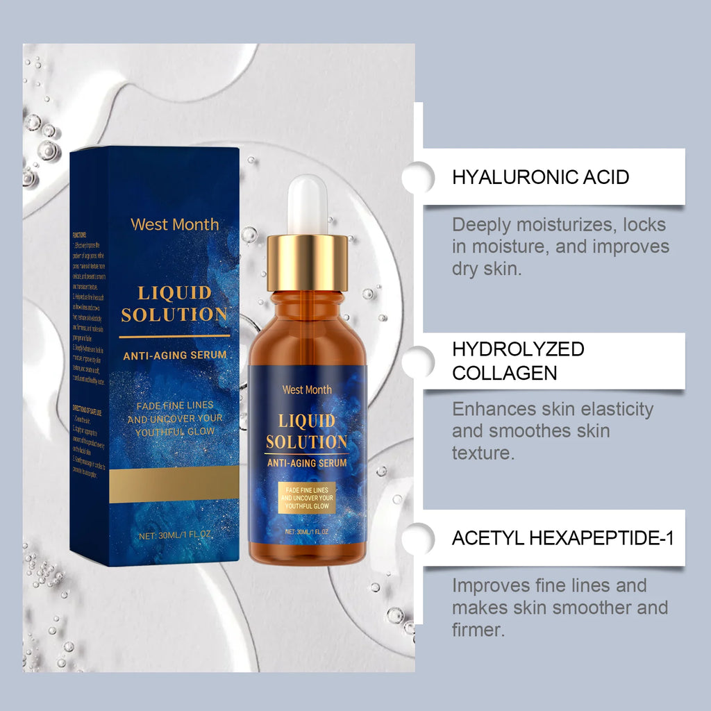 Firming Facial Serum, smooths pores, hydrates.